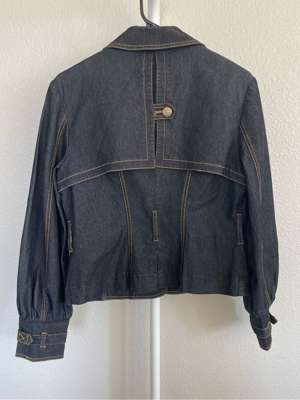 Bisou Bisou Dark Wash Denim Blazer Jacket Medium - Picture 2 of 4